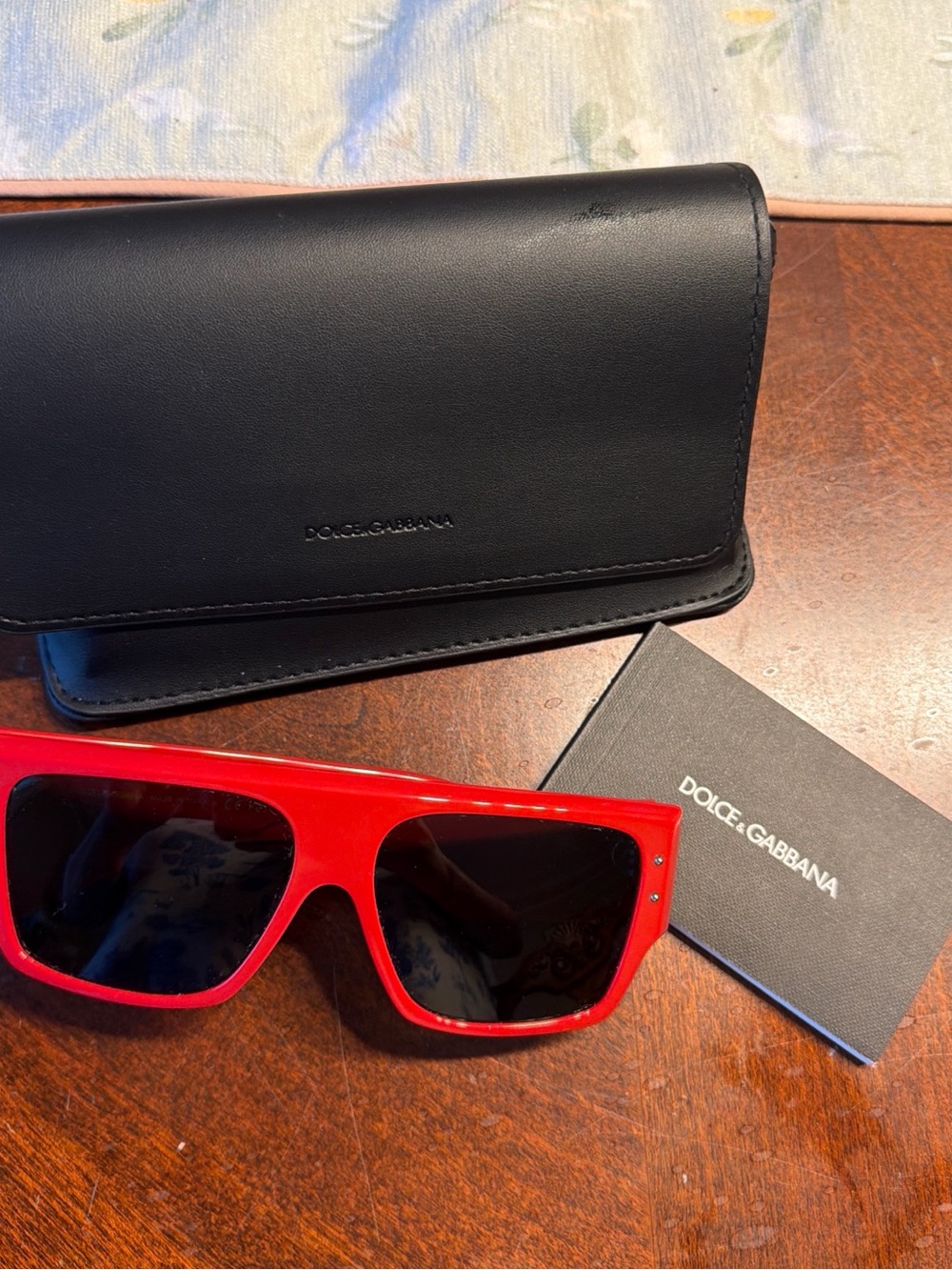 Dolce & Gabbana Red Sunglasses with Black Lenses